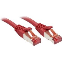 LINDY 47738 RJ45 Câble réseau, câble patch CAT 6 S/FTP 10.00 m rouge avec cliquet dencastrement 1 pc(s)