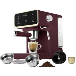 BerlingerHaus Machine à expresso bordeaux 950 W compatible pad E.S.E, écran, avec fonction chauffe-tasse