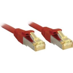 LINDY 47295 RJ45 Câble réseau, câble patch CAT 6a (câble brut CAT 7) S/FTP 3.00 m rouge avec cliquet dencastrement 1 pc(s)