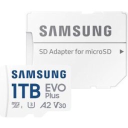 Samsung microSD Card EVO Plus Carte microSD au détail 1 TB A2 Application Performance Class, v30 Video Speed Class, UHS-Class 3, Class 10 étanche, avec