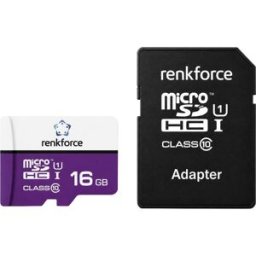 Renkforce RF-mSDC-16GB Carte microSD 16 GB Class 10, UHS-Class 1, UHS-I avec adaptateur SD