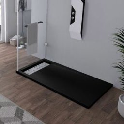 Distribain Receveur en gel coat ALICANTE Noir 140 x 80 cm