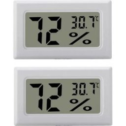INF Mini Hygromètre LCD / Thermomètre Blanc Paquet de 2