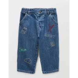 BOUT'CHOU Jean taille élastique brodé en coton 18 mois