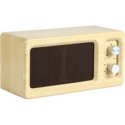 Enceinte Bluetooth Bois Puissante 16w Autonomie 3-6h Support Micro Sd Aux U Disk Beige Yonis