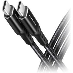 AXAGON Câble USB-C USB 2.0 USB-C® mâle 2 m noir gaine textile BUCM-CM20AB
