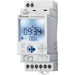 Finder 12.A4.8.230.0010 Interrupteur horaire pour rail 12A482300010 230 V/DC, 230 V/AC programme hebdomadaire