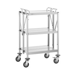 Chariot de service - 3 tablettes - 40 x 58 cm - 90 kg - pliable - Royal Catering
