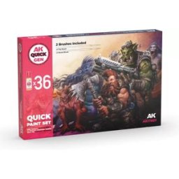 Ak Interactive Quick Gen - Quick Paint Set (Set 36 Refs + 2 Brush)