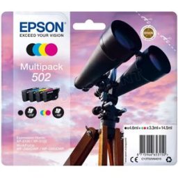 Pack de 4 Cartouches d'encre Epson Jumelles 502 (Noir + Couleurs)