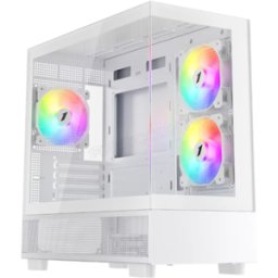 Boitier Mini Tour Micro ATX 1stPlayer Mi5 RGB avec panneaux vitrés (Blanc)