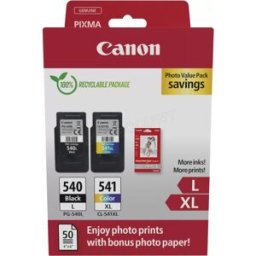 Pack 2 cartouches d'encre Canon PG-540L/CL-541XL Photo Value Pack (Noir/Couleurs) + 50x Papiers photo