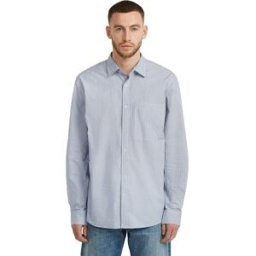 G-star Chemise à Manches Longues 1 Pocket Regular Ash Blue Micro Stripe M Homme