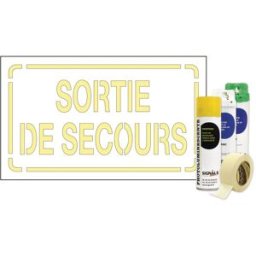 Kit pochoir photolum texte Sortie de Secours