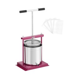 Pressoir à fruit - inox / fer - 12 l - 5 étamines pour pressoir incluses -Wiesenfield