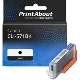 PrintAbout Cartouche compatible Canon CLI-571BK - Noir Noir