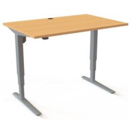 STIER Bureau électrique réglable en hauteur 501-43 120 x 80 cm hêtre mélaminé 65-125 cm (907763)