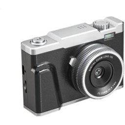 INF Appareil photo numérique 4K CCD compatible Selfie et Vidéo, double objectif avant/arrière, écran couleur 2.4 inch, zoom Le noir