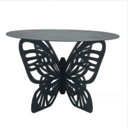 INF Support de plante métallique en forme de papillon pour bureau, noir, support décoratif pour petits pots de fleurs