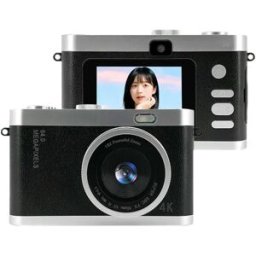 INF Appareil photo numérique 1080P avec zoom numérique 16X, doubles caméras avant/arrière, capteur CMOS, flash LED intégré