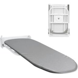 INF Planche à repasser murale pivotante 180° avec housse élastique et loquet de sécurité, design rabattable gain de place