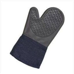 INF Gants de Four en Silicone Résistants à la Chaleur - Manique Isolante pour Cuisson, Micro-ondes et Grill (Paire) Gris