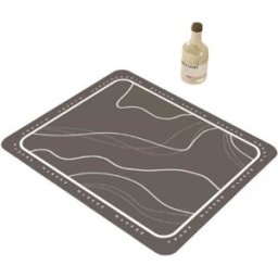 INF Tapis de Machine à Café Anti-Déversement en Cuir PU Résistant à la Chaleur - Facile à Nettoyer D