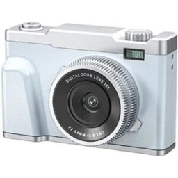 INF Appareil photo numérique 4K avec écran couleur 2.4 inch, zoom numérique 8X, support carte TF et charge USB Type-C (mémoire Bleu