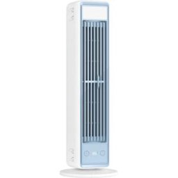INF Ventilateur tour sans pales mural 3-en-1, rechargeable USB-C 5 vitesses, oscillant, télécommande et éclairage doux