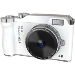 INF Appareil photo numérique à capteur CCD, double objectif HD, zoom optique 16x et écran HD 4-inch Blanc