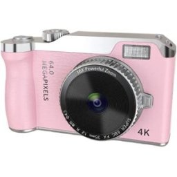 INF Appareil photo numérique à capteur CCD, double objectif HD, zoom optique 16x et écran HD 4-inch Rose