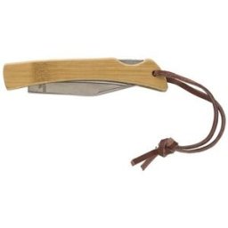 Canif Pratique et Élégant en Acier Inoxydable et Bambou - Beckett bambou acier inoxydable PU brun