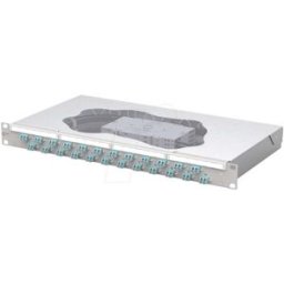 Metz Connect OpDAT fix2 Patchfeld splice 24xLC-D OM3 Panneau de brassage 483 mm (19) Fibre optique 1 UH gris clair équipé