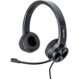 LINDY 20439 Micro-casque supra-auriculaire filaire Stereo noir micro-casque, volume réglable, mise en sourdine du microphone ordinateur