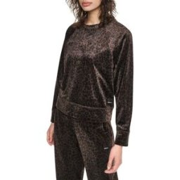 Dkny Sweat-shirt Dw5900293 Leopard Espresso Brown M Femme