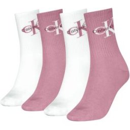 Calvin Klein Chaussettes Crew 701241257 4 Paires Vintage Plum / White EU 36-41 Femme