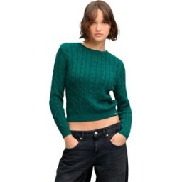 Superdry Pull Essentials Sd&co Cable Jumper Sharp Green 2XS Femme
