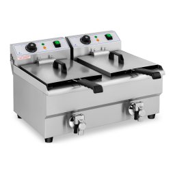Friteuse électrique - 2 x 10 l - 6000 W - Ablasshahn - Royal Catering
