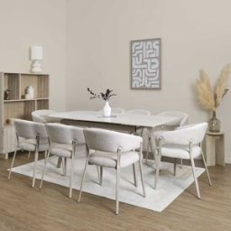 Home Deco Factory - Table extensible en céramique Pietra - 180x75x90 cm OS