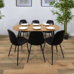 Home Deco Factory - Table Extensible 4 à 6 Personnes marron/noir - 160x80x75 cm OS