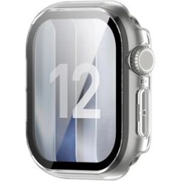 INF Coque de protection intégrée PC+verre trempé avec protège-écran pour Apple compatible avec Apple Watch Series 12, lot de 2 Transparent