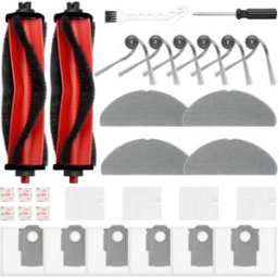 INF Set d'accessoires 30 pièces pour aspirateur robot, compatible avec Roborock Q7 M5+ / Q7 L5+, brosses, filtres et chiffons