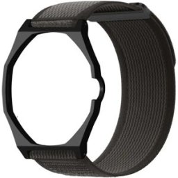 INF Bracelet boucle en nylon + PC 2 pièces pour AP compatible avec Swatch - modification boîtier montre à gousset, longueur Le noir
