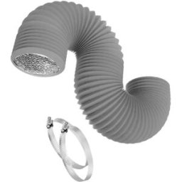 INF Connecteur pour conduit sèche-linge 100mm x 2.5m avec 2 colliers acier inoxydable – Flexible PVC feuille d'aluminium