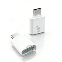 INF Lecteur de carte Type-C vers TF mono-emplacement (lot de 2) - coque ABS blanche, OTG, prise en charge jusqu'à 2TB
