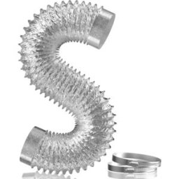 INF Tuyau d'évacuation pour sèche-linge en feuille d'aluminium 100mm x 2.5m - Raccord d'évacuation pour sèche-linge, argent