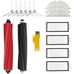 INF Kit complet 15 pièces de rechange pour aspirateur robot compatible avec Roborock - brosses rouleau, filtres HEPA, brosses