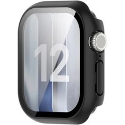 INF Coque de protection intégrée PC+verre trempé avec protège-écran pour Apple compatible avec Apple Watch Series 12, lot de 2 Le noir