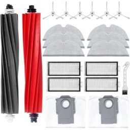 INF Kit de pièces de rechange pour aspirateur robot - 21 pièces en silicone, ABS, nylon et non-tissé, compatible avec Roborock