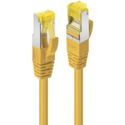 LINDY 47664 RJ45 Câble réseau, câble patch CAT 6a S/FTP 3.00 m jaune feuille de blindage, torsadé par paire, non corrosif, blindage par tresse, faible